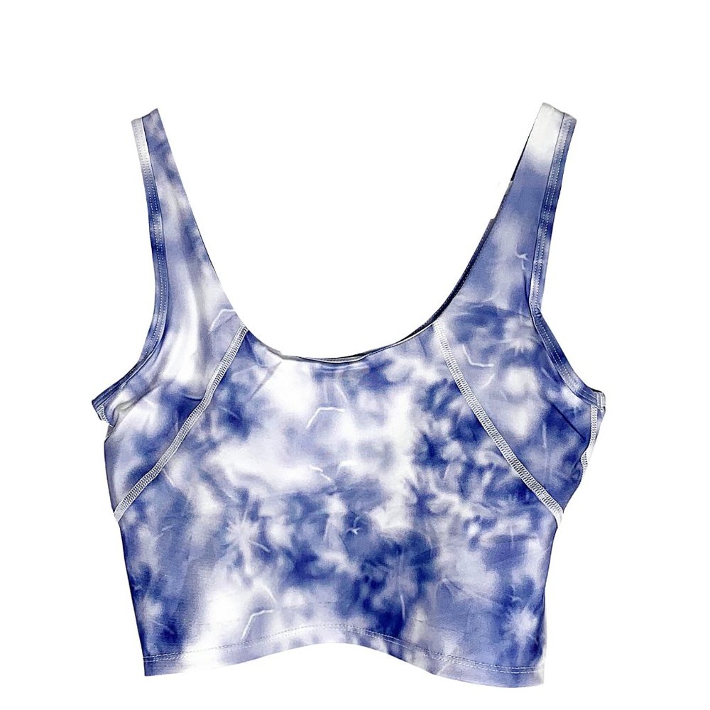 Tie-Dye Crop Top & Legging Set in Blue - Picture 4 of 9